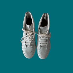 Vans Sk8-Hi Slim Zip Mint Green Leather High Top Sneakers Womens 8.5